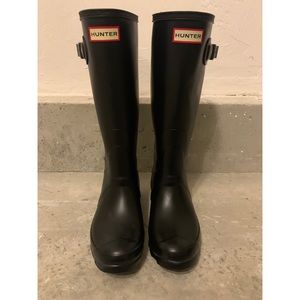 Hunter Women's Huntress Wide Leg Rain Boots: Black